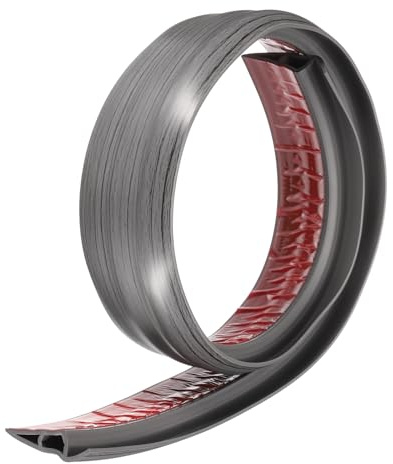 QUARKZMAN Bande de Transition de Sol 2,8 3,33ft en Pvc Auto-Adhésif pour Tapis vers Carrelage, Bordure de Transition à Coller pour Sols Inégaux Hauteur 15mm, Gris Foncé