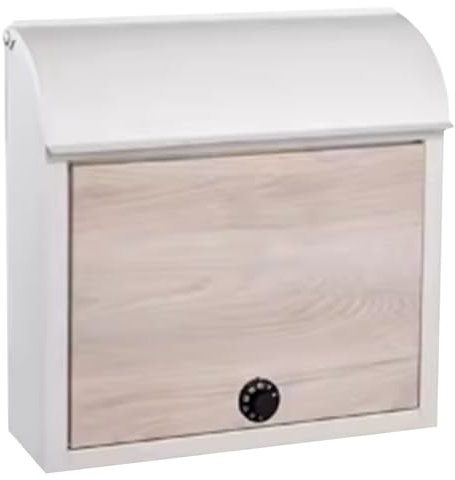 Cassetta della posta di grande capacità con serratura a chiave/serratura a combinazione in lamiera zincata per uso esterno, 38,1 x 38,1 x 10,2 cm (bianco)