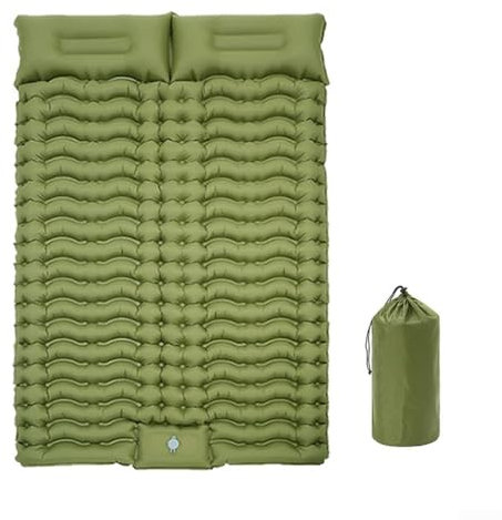 Zoegneer Matelas de camping double couche pour voiture, plage, camping, résistant à l'humidité, coussin d'air conçu pour gonfler rapidement et se plier pour le voyage