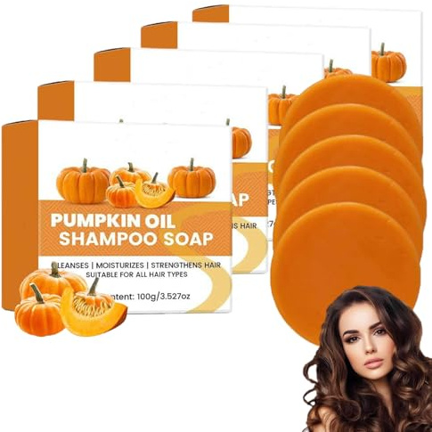 Olio di semi di zucca per la crescita dei capelli, sapone shampoo, barrette di shampoo e balsamo per la cura e il rafforzamento dei capelli, olio di zucca per la crescita dei capelli, cura per capelli