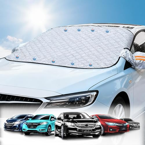 APKOL Copri Parabrezza Auto Inverno, 170x143cm Copri Vetro auto Magnetico, Telo Parabrezza Antighiaccio Magnetico Protezione pieghevole, Contro Neve, Ghiaccio, Gelo, Anti UV