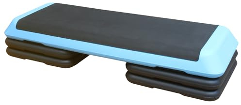 GYMFLEX Aerobic Stepper 3-Fach Höhenverstellbar Steppbrett 10/15/20 cm, Stepbench für zuhause bis 200 kg, rutschfest Trainingsgerät, Blau