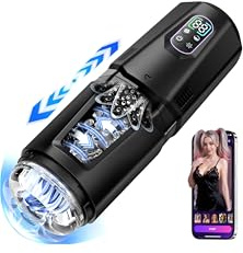 KI-Interaktion Masturbieren für Männer, Masturbator Sex Spielzeug für die Männer mit 7 Teleskop & Rotierend 7 Vibration & Lecken, Masturbatoren Sexspielzeug Zungenleck Sex toyset für Man Sex Toys