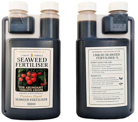 Fertilizante Líquido de Alga Marina para Tomates 500ml – Nutrición Orgánica para Mayor Producción, Raíces Fuertes y Crecimiento Saludable | Fertilizante de algas marinas escocesas