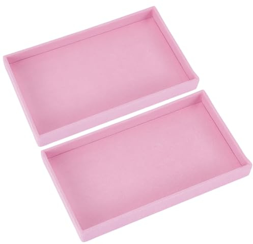 SOFPLATE 2 pz Vassoio Espositivo per Gioielli In Velluto Inserti per Cassetti per Gioielli Impilabili Vassoi Organizer Impilabili Eleganti e Vuoti per Anelli Orecchini Collane Bracciali Contenitori Es