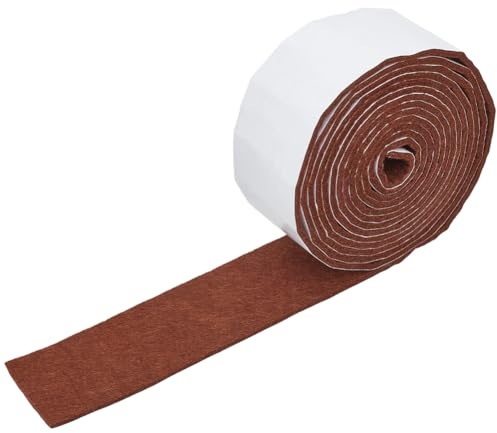 GORGECRAFT Cinta de Fieltro Autoadhesiva de 3 m X 5cm Muebles Marrón Coco Antideslizante Patas de Sillas Muebles Protección de Suelos de Madera Protector de Superficies de Pared Aislamiento Acústico.