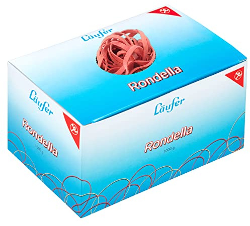 Läufer 51641 Rondella Rubber Bands 150 x 4 mm Diameter 100 mm 4 mm Wide Rubber Rings 1 kg Box Red