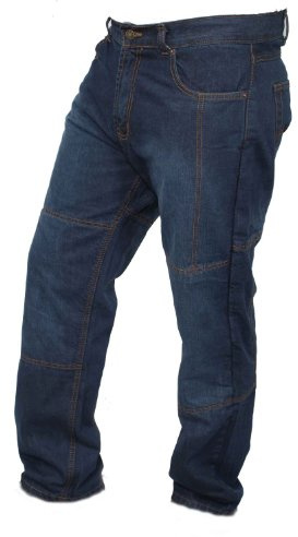 Men's Blue Denim Protective Motorcycle Motorbike Biker Trousers Pants Jeans Reinforced with Aramid Protection Lining