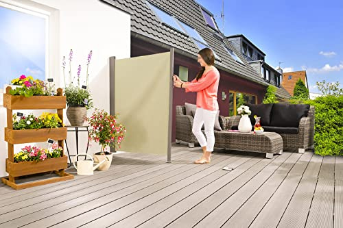 empasa Seitenmarkise 'Slim' Sichtschutz Sonnenschutz Windschutz | Farbe:cremeweiß, Größe:160 x 300 cm