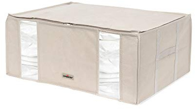 Compactor - Housse de rangement sous vide - Taille XXL très grande capacité - Coloris beige - Compression couettes oreillers vêtements - Rangement armoire