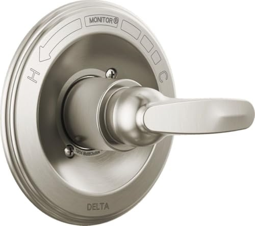 Delta Foundations 13 Series Single-Function Valve Trim Kit, Brushed Nickel Handle Set for Shower Faucet System, Stainless BT13010-SS (Valve Not Included)