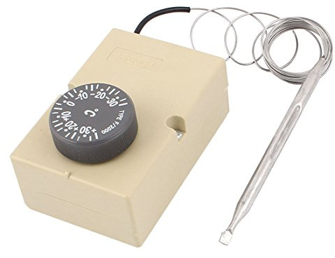sourcing map Temperaturschalter Kapillar Thermostat 1NC 1NO AC 250V 16a(2.5)A AC 400V 10(1.5)A 3A -30 bis 30C für Backofen Kühlschrankheizung | AC 250V 16a(2.5)A, AC 400V 10(1.5)A 3A, Für Backofen Kühlschrankheizung