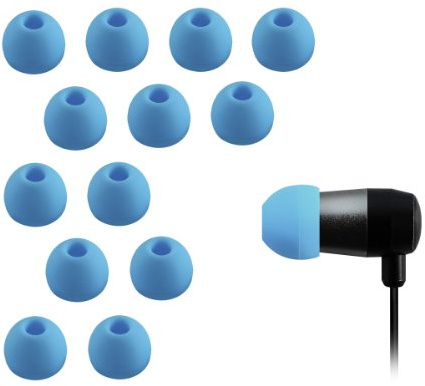 Xcessor Replacement Silicone Earbuds 7 Pairs (Set of 14 Pieces). Compatible With Most In Ear Headphone Brands (Small, Blue)