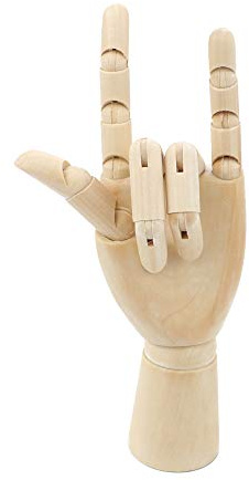 Yefun Wooden Hand Modelle, Rechte/Links Hand Body Künstler Modell Articulated Mannequin aus Holz für Kunst Zeichnen (Right, 10 Inch)