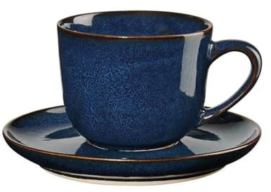 ASA Saisons Espressotasse mit Untertasse aus Steinzeug in der Farbe Midnight-Blue 0,09L, Maße: 8,5cm x 6,7cm x 5,5cm, 27110119