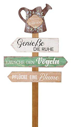 Posiwio Gartenschild Gartendeko Willkommen Garten Schild Spruchschild Wegweiser aus Holz Garten Relax Außendeko