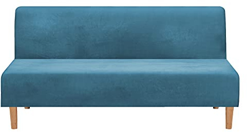 Mingfuxin Armlose Schlafsofabezüge, Stretch-Samt Futon Couchbezug Dicke weiche gemütliche Sofa Schonbezug Möbelschutz für 2-3-Sitzer armloses Klappsofa