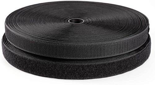 IHKFILAN Klettband zum Nähen Klettband und Haken Aufnähen Tapes (Nicht Adhesive) Beide Seiten enthalten, 1.6cm x10M Rolle,Schwarz