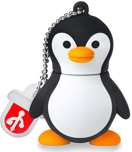BORLTER CLAMP 64GB USB-Stick Süßes Pinguin-Modell USB-Flash-Laufwerk USB 2.0 Speicherstick Geschenk für Externe Datenspeicher