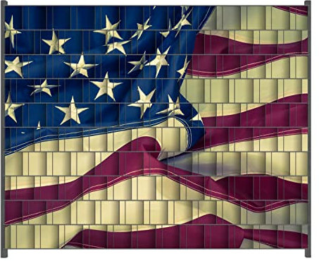 Wallario Zaun Sichtschutz Windschutz für EIN- und Doppelstabmattenzäune in der Größe Breite 2,50m x Höhe 2,00m, Motiv: Amerikanische Flagge im Wind