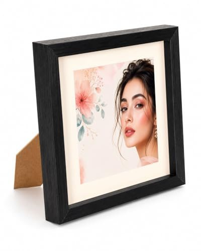 KM FOTO 3D Objektrahmen Holz Bilderrahmen Shirt Trikot Rahmen Collage Wanddeko Poster S223: Farbe: Schwarz | Format: 20x20