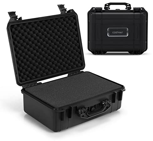 GOPLUS Valise Étanche Appareil Photo Coffret de Protection Universel Caméra, avec Mousse Alvéolée et Loquets à Pression, pour Drone, Appareil Photo (56 x 44 x 22 cm)