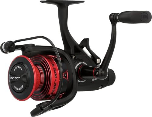 PENN Fierce IV Live Liner, Angelrolle, Spinnrollen, Meer - Küstenangeln, Vielseitiges Meeresangeln für Boot, Kajak, Ufer, Jiggen, Surfen und Allround-Einsatz, Unisex, Schwarz/Rot, 4000
