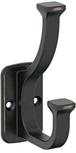 Amerock Alder Double Prong Oil-Rubbed Bronze Wall-Mounted Hook