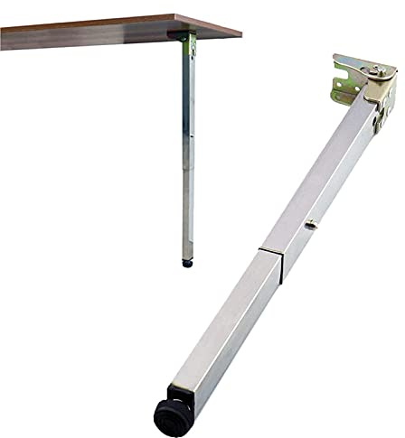 Vikbara bordsben i rostfritt stål, ben av metallmöbler, infällbara och justerbara stödben, används för matbord, skrivbord, etc, 60-150 cm Valfritt, med skruvar, med skyddsbas