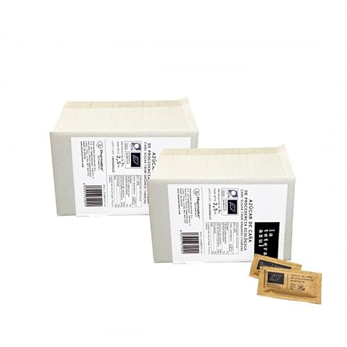 LA TETERA AZUL 500 Sobres Individuales de Azúcar de Caña Ecológico. Azúcar Moreno Orgánico Monodosis. 500 Bolsitas de 5 Gramos. Pack de 2.