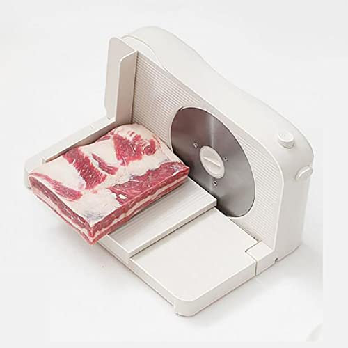 Toplionace Trancheuse électrique 220V pour Pain D'agneau, Coupe-aliments Automatique pour Viande de Bœuf Congelée, Convient pour le Pain, Les Légumes, le Tranchage de Blocs de Fruits.