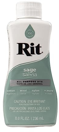 Rit Dye – 230 ml Flüssige Stofffarbe für Kleidung, Dekor und Kunsthandwerk – Salbei (1er Pack)