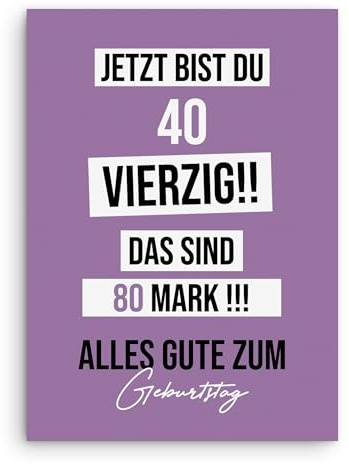 Nastami Geburtstagskarte lustige Karte Geburtstag (40 sind 80 Mark)