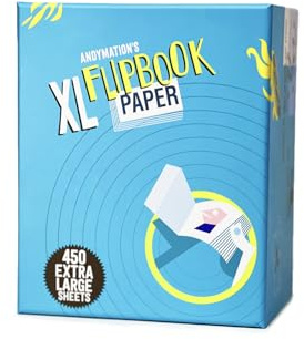 ANDYMATION XL Flipbook Papier Pack zum Zeichnen und Flipbook machen, ideal für große Animationen