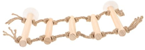 WOONEKY Holzleiter Vogelspielzeug Für Wellensittiche Kletterleiter Für Papageien Sicheres Kauspielzeug Spielaktivität Und Natürlichen Kaubedürfnisse rutschfeste Für Sicheres Klettern