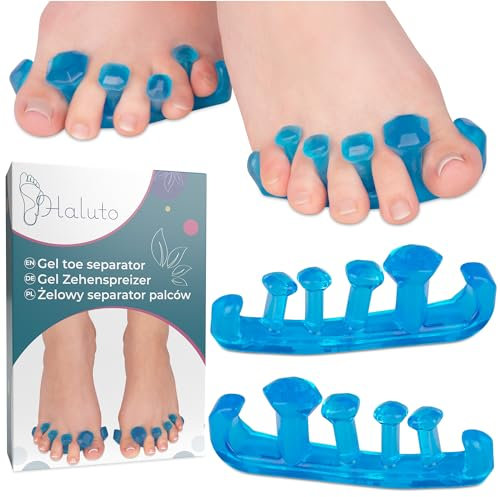 HALUTO Zehenspreizer - Zehenspreizer Hallux Valgus, Nagellack - Toe Spacer wiederverwendbar - Krallenzehen Korrektur - Zehentrenner Silikon für Damen, Herren - 3 Größen
