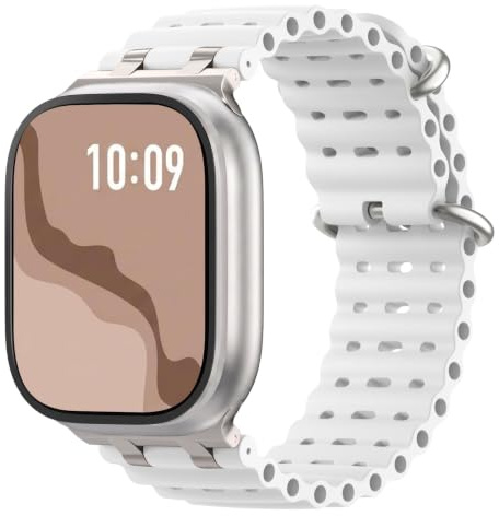 Astorgos Correa Ocean Mejorada Compatible con Apple Watch 42/44/45/46/49mm | Para iWatch Ultra 3/2/1,S11/10/9/8/7/6/5/4,SE 3/2/1, para Hombre y Mujer, Conector Metálico, Silicona, Deportiva, Bicolor