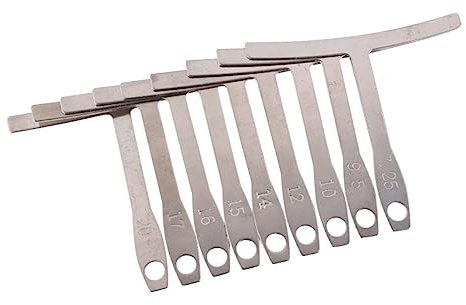 JEWEDECO Gitarrenmessschieber Leicht zu Verstauen 9 Stück aus Edelstahl T-förmiges Lineal und Einfach zu Bedienen für E-gitarre und E-bass Beim Musizieren