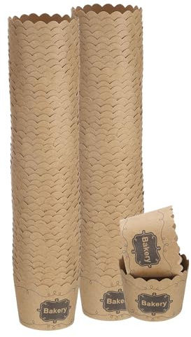 QUARKZMAN 100pz Pirottini da Forno in Carta Piccoli Frittella in Carta Kraft Marrone Pirottini per Cupcake Monouso Antigrasso Sfusi per Matrimonio Compleanno Laurea, Panetteria
