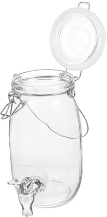 Homoyoyo Dispensador De Bebidas De Vidrio Grifo Abs 1.5l, Jarra Para Elaboración De Vino y Jugos, Cierre Hermético Para Almacenamiento y Uso En Fiestas