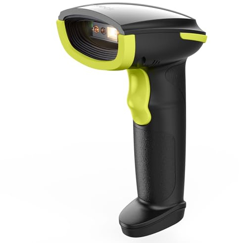 Inateck Streckkodsskanner Bluetooth, 1D 2D QR-kodskanner trådlös, 1 laddning 3 månader, handskanner trådlös med app och SDK, BCST-23, grön