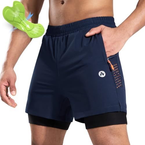 Nepest Short de VTT pour Homme - Short de VTT rembourré 4D - Poche Ample - Respirant - Séchage Rapide