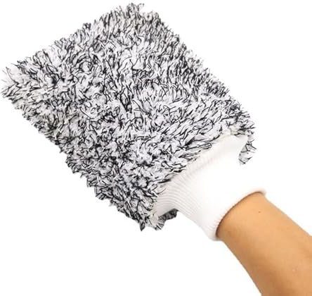Biglumin Guanti per lavaggio auto double face, spessi, in microfibra, assorbenti acqua, in tessuto non tessuto corallo, per lavaggio auto, in microfibra
