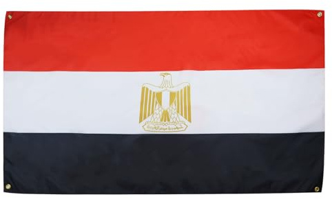 AZ FLAG Drapeau Egypte 150x90 cm Drapeau Egyptien Polyester Léger 4 Œillets
