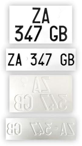 Targhe Personalizzate - Modello Kit Completo dal 1995 al 1997 - con Lettere e Numeri in Rilievo, Incise su Alluminio Catarifrangente, Made in Italy (ZA Sovrapposta Colorazione d'origine)