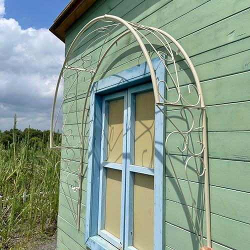 Treillis d'arche de jardin demi-rond en fer forgé pour plantes grimpantes, arches décoratives pour jardins, patios et porches