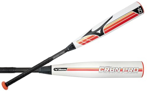 Mizuno Ragazzo CRBN PRO-Big Barrel Youth USSSA Baseball Bat Mazza da baseball, bianco/rosso, 27