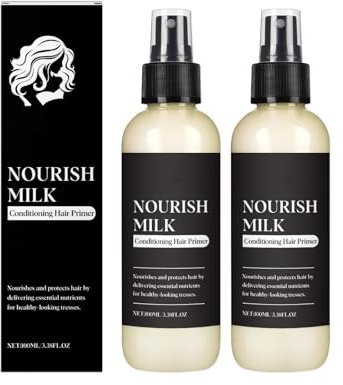 Milk Haarspülung Hair Spray, leichte Formel ohne Ausspülen, Hitzeschutz Für Haare,Glanzspray Für Geschmeidige, trockenes und sprödes Haar, pflegt das Haar (2 PCS)