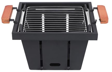 Folpus Barbecue de Camping Pliable de Bois, Compact, Robuste et léger, pour la pêche, Les et la Maison, Noir