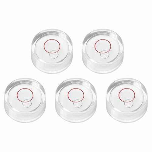 Nexarelle 5 niveles de burbuja redondos de 18 x 8 mm – Mini diana circular niveles de burbuja herramientas de diseño para nivelar cámara/trípode/telescopio/taller/tocadiscos/marco de fotos, color